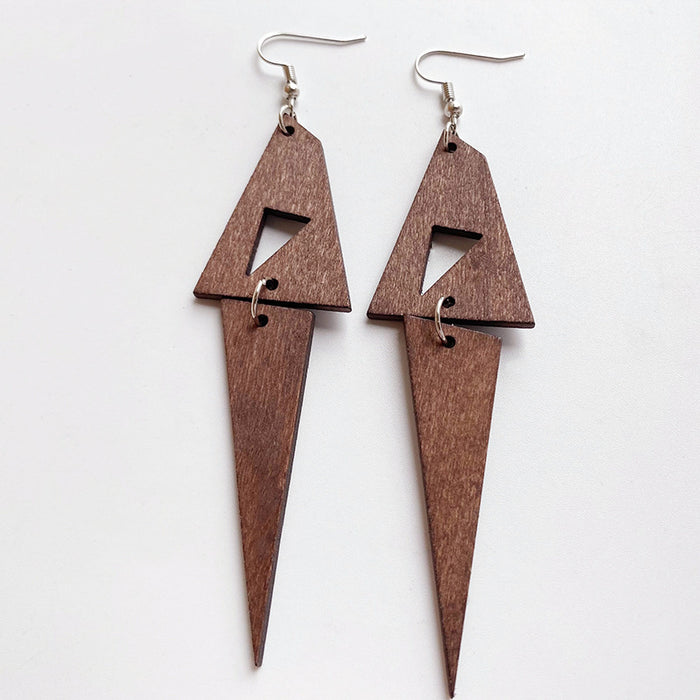 New Wooden Simple Hollow Out Ethnic Style Women's Earrings