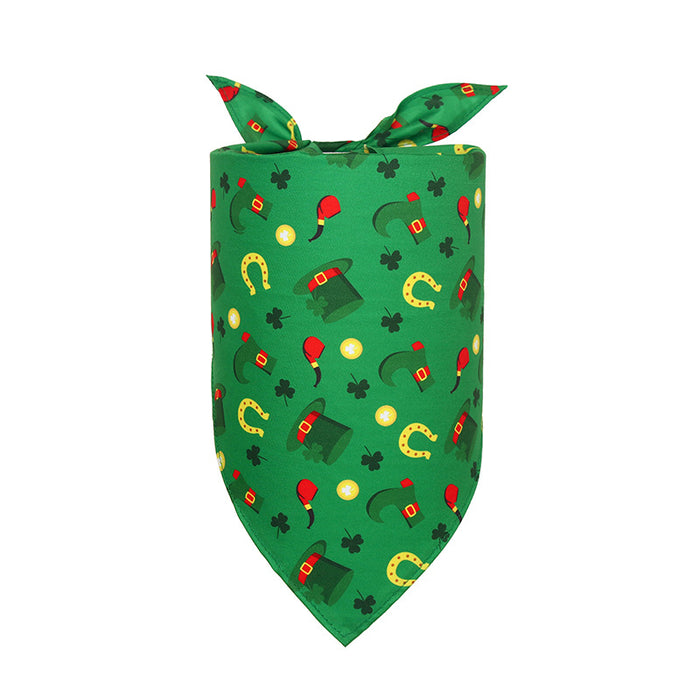 Clover St Patrick's Day Irish day pet cat dog triangle scarf