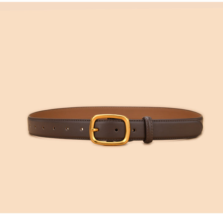 New Women's Japanese Pin Buckle Belt, Casual and Versatile Vintage Leather Belt