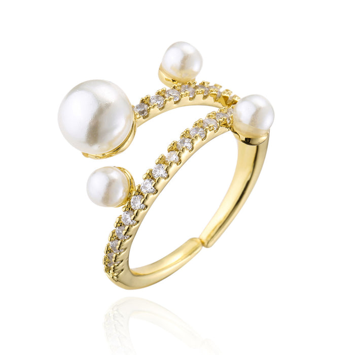 Zircon Women's Jewelry Geometric Open Ring