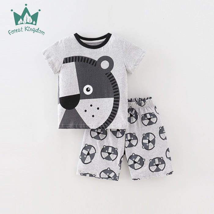 Boys' cotton short sleeved Shorts Set