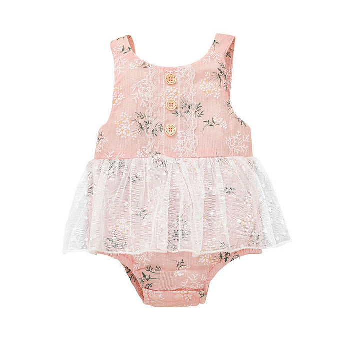 Summer Baby Girl Lace Flower Jumpsuit