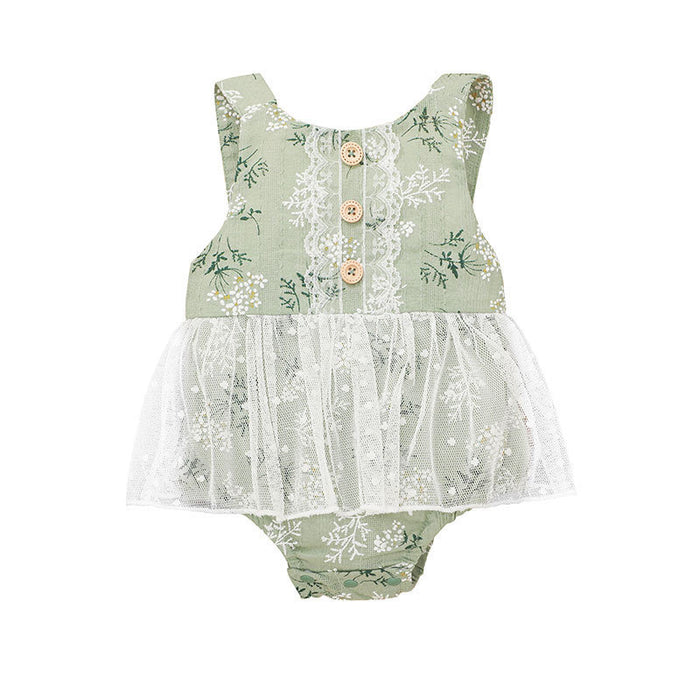 Summer Baby Girl Lace Flower Jumpsuit