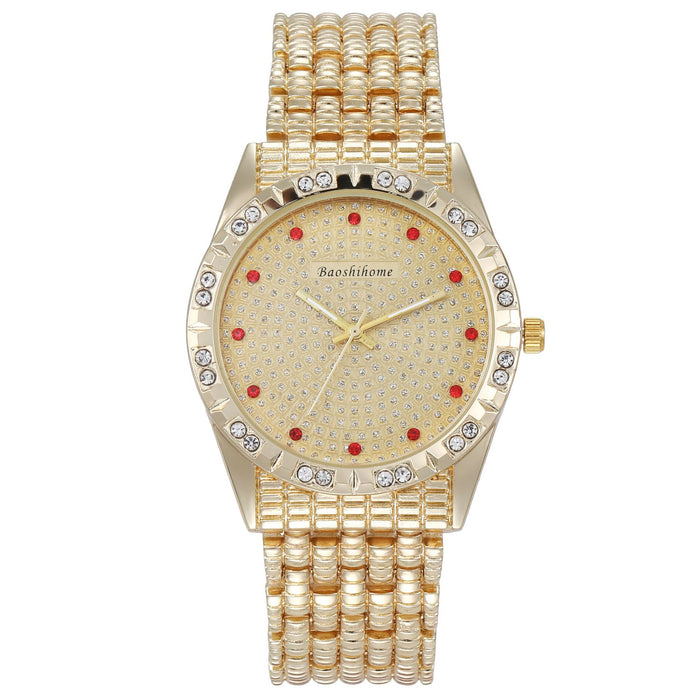 Gold Watch Trendy Steel Band Quartz Casual Couple Fashion Watches