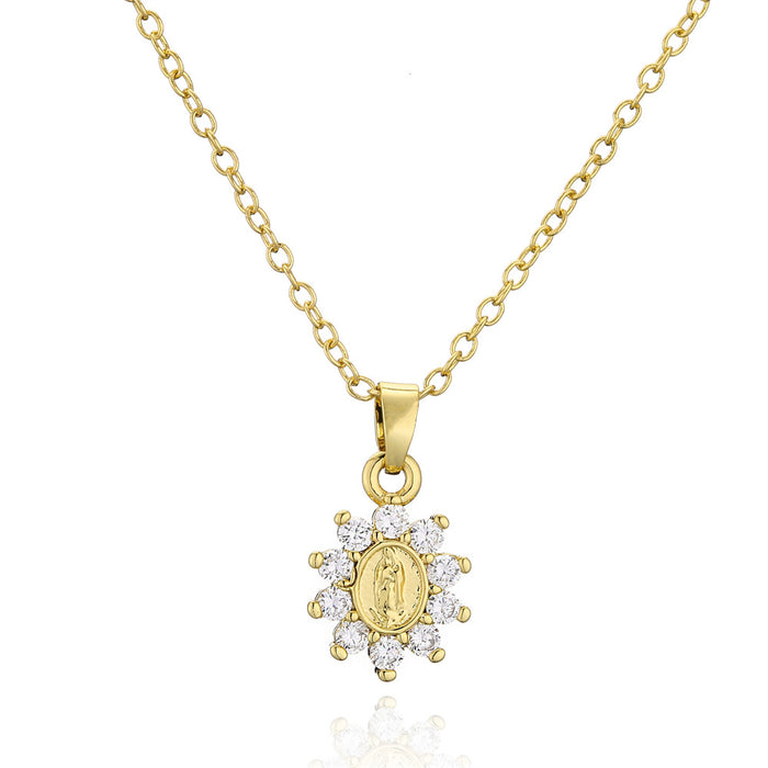 New Exquisite and Small Zircon Virgin Pendant Necklace