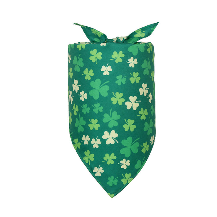 Clover St Patrick's Day Irish day pet cat dog triangle scarf