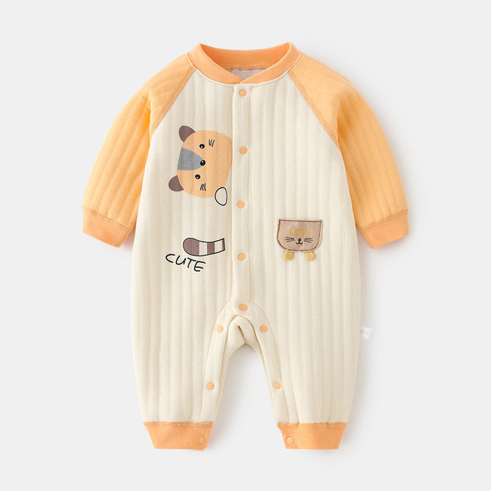 Newborn Vertical Buckle Baby Jumpsuit