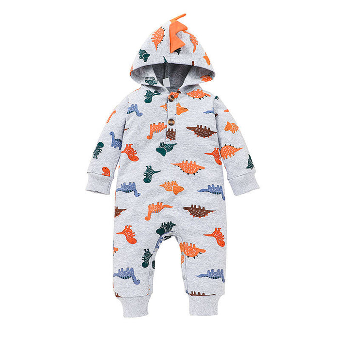 Newborn Baby Clothes Dinosaur Print Jumpsuit