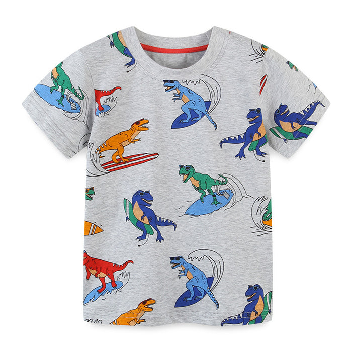 Knitted cotton cartoon printed children's T-shirt
