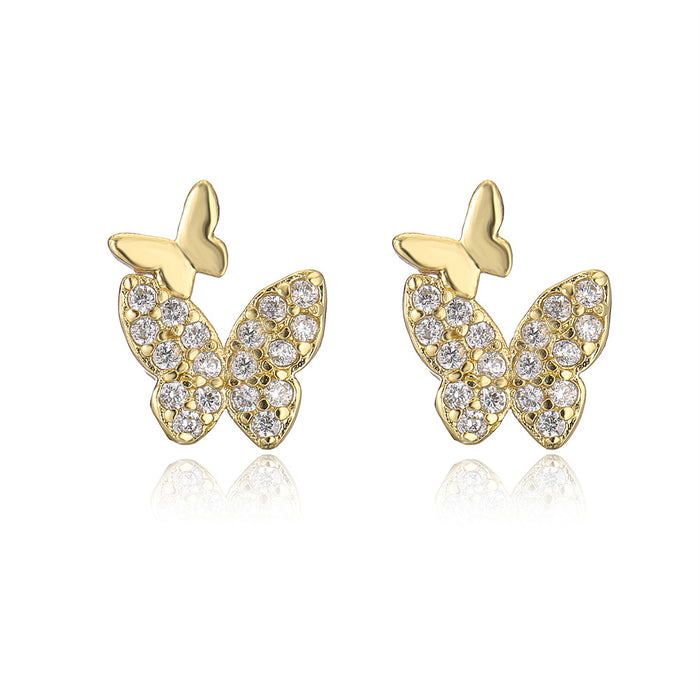 New Fashion Double Butterfly Personalized Earrings and Earrings