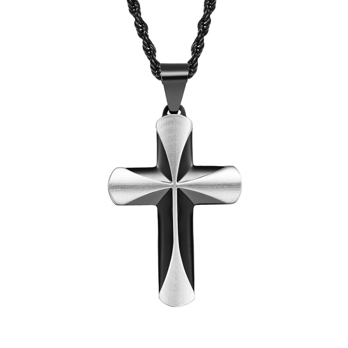 Men's Titanium Steel Stainless Steel Cross Pendant Necklace