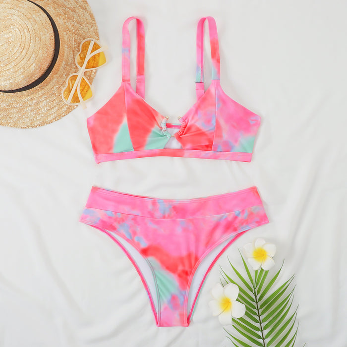 Sexy Split Print High Waist Bikini