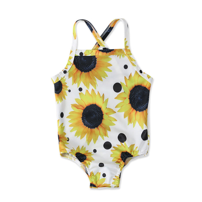 Summer Children's Printed Suspender Swim Suit