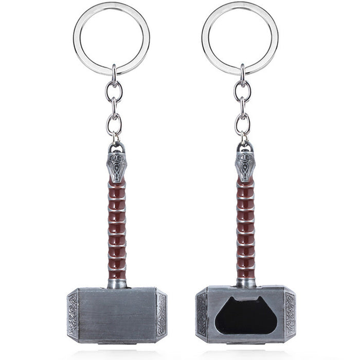 Creative Thor Hammer Bottle Opener Key Chain Metal Pendant