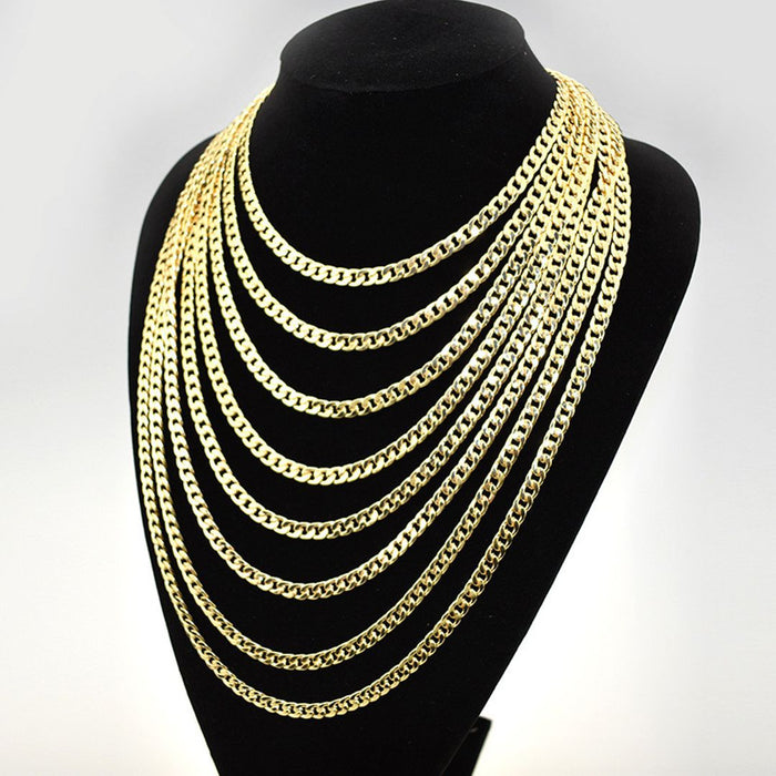45 Pieces 6mm Gold Plated Necklaces
