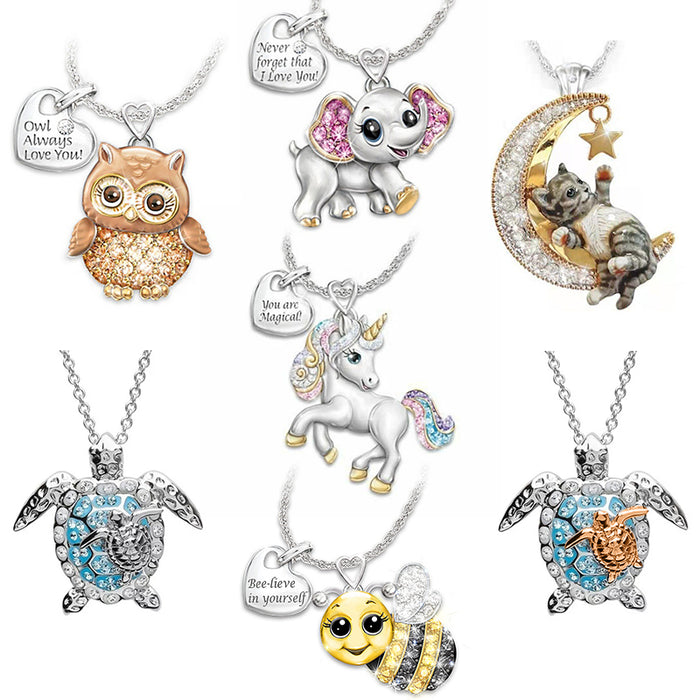 Wholesale 140 Pieces Cute Cartoon Animal Pendant Necklace