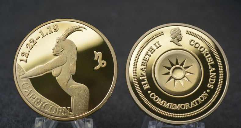 3 Sets Embossed 12 zodiac Gold Plated Commemorative Coins