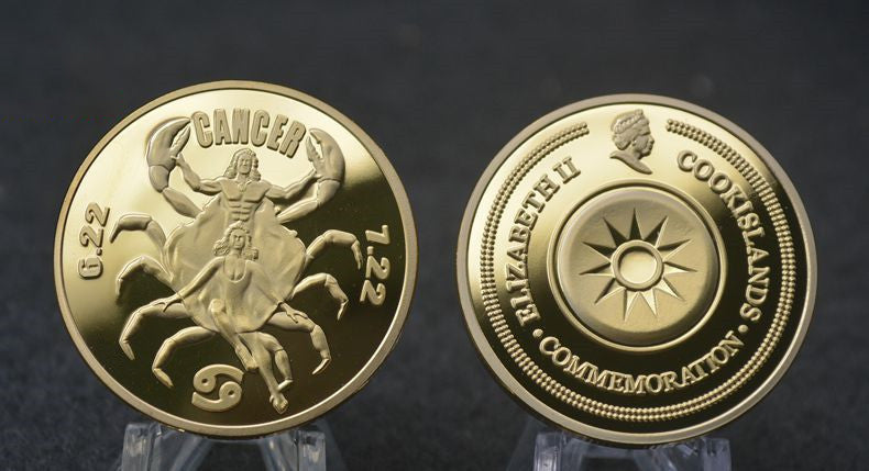 3 Sets Embossed 12 zodiac Gold Plated Commemorative Coins