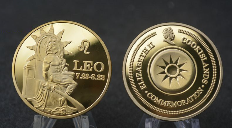 3 Sets Embossed 12 zodiac Gold Plated Commemorative Coins