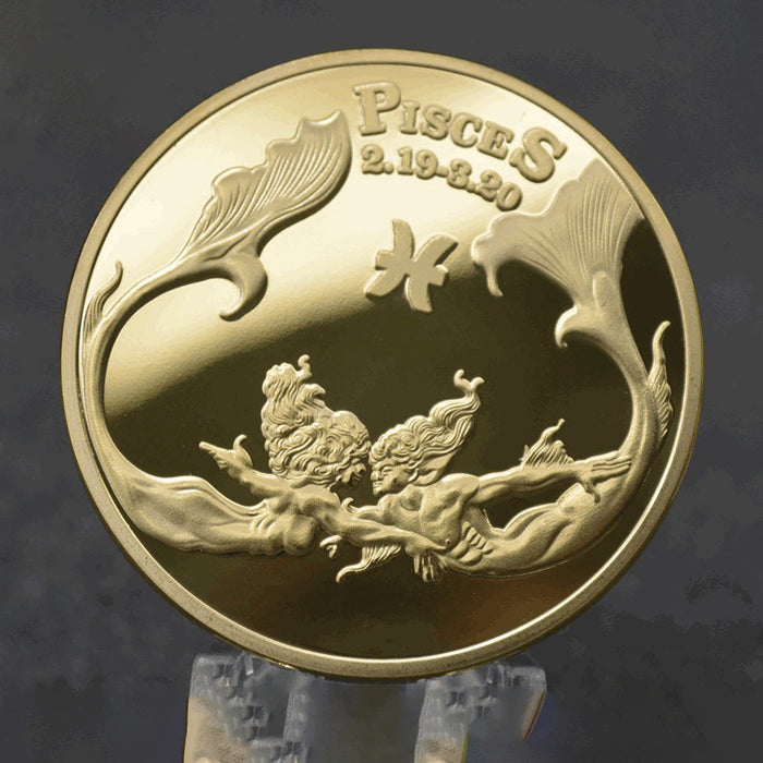 3 Sets Embossed 12 zodiac Gold Plated Commemorative Coins