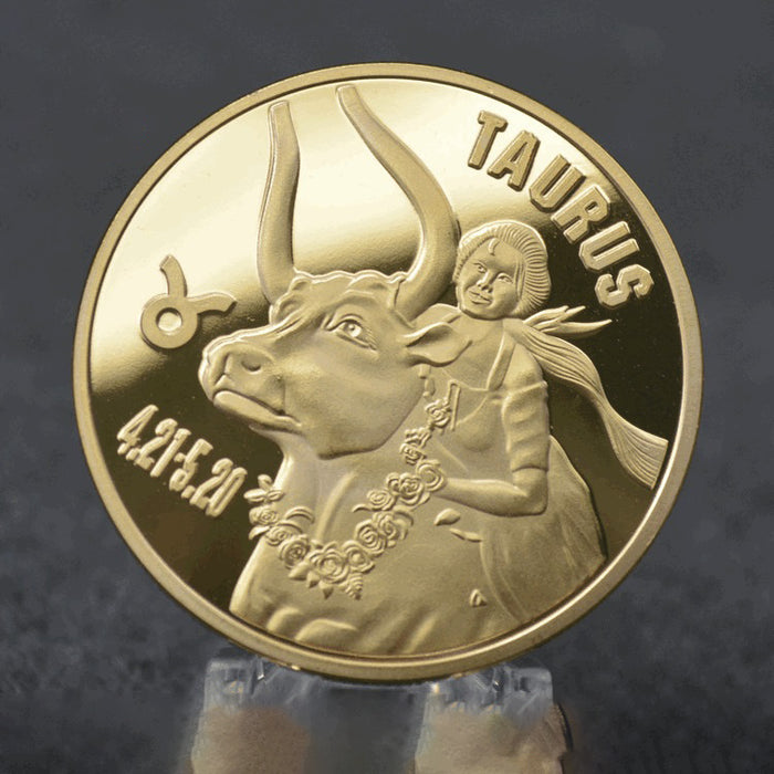 3 Sets Embossed 12 zodiac Gold Plated Commemorative Coins