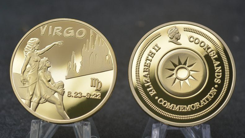 3 Sets Embossed 12 zodiac Gold Plated Commemorative Coins