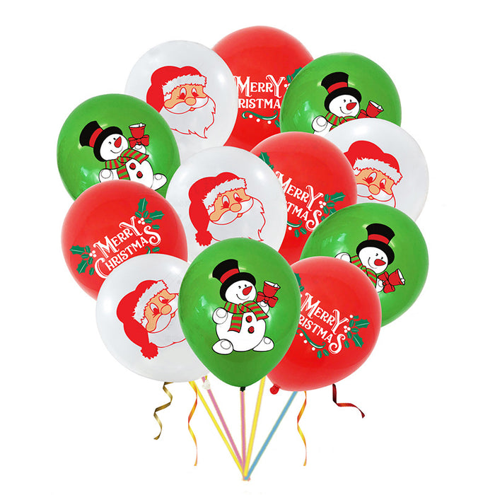 300Pcs Merry Christmas Latex Balloons 12 inch