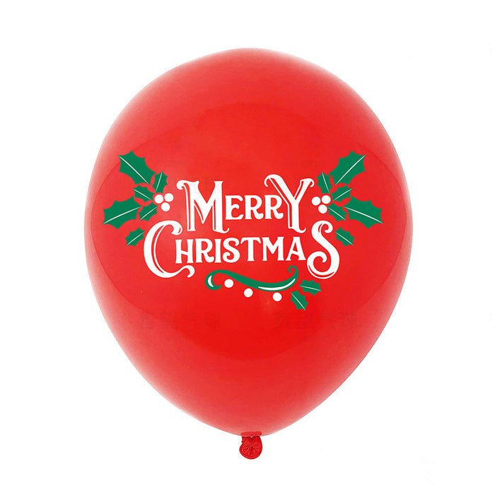 300Pcs Merry Christmas Latex Balloons 12 inch