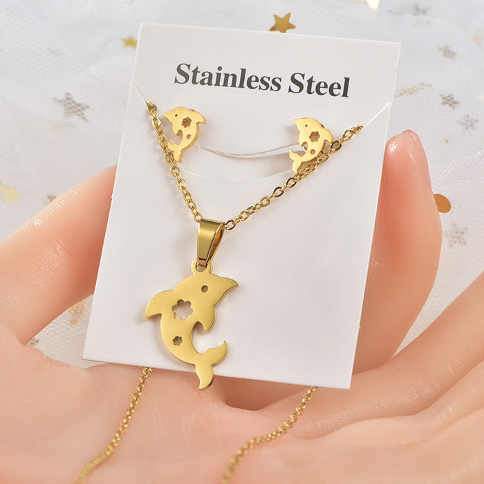 45 Pieces Gold plated necklace Ear studs Set