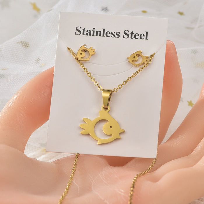 180 Sets Gold plated necklace Ear studs