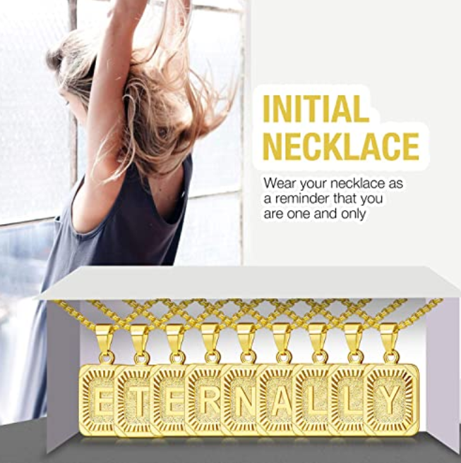 130Pcs Gold Plated Letter Necklaces