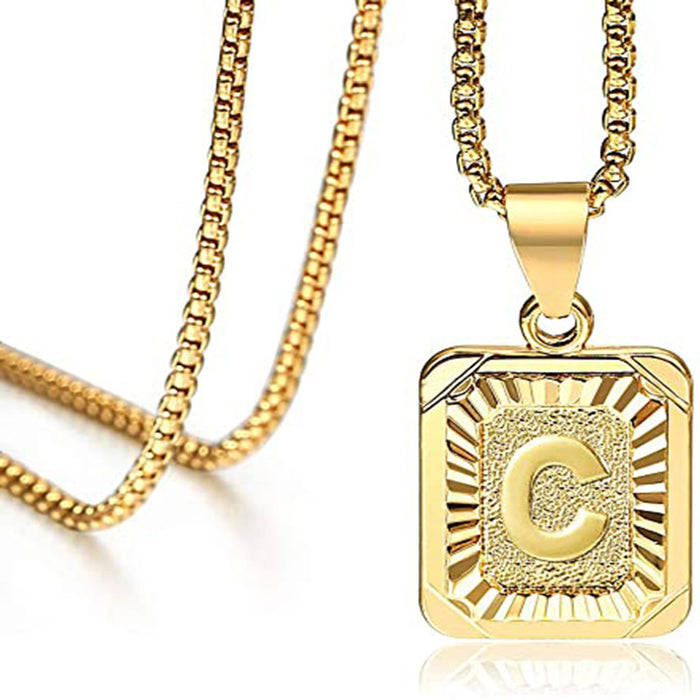 130Pcs Gold Plated Letter Necklaces