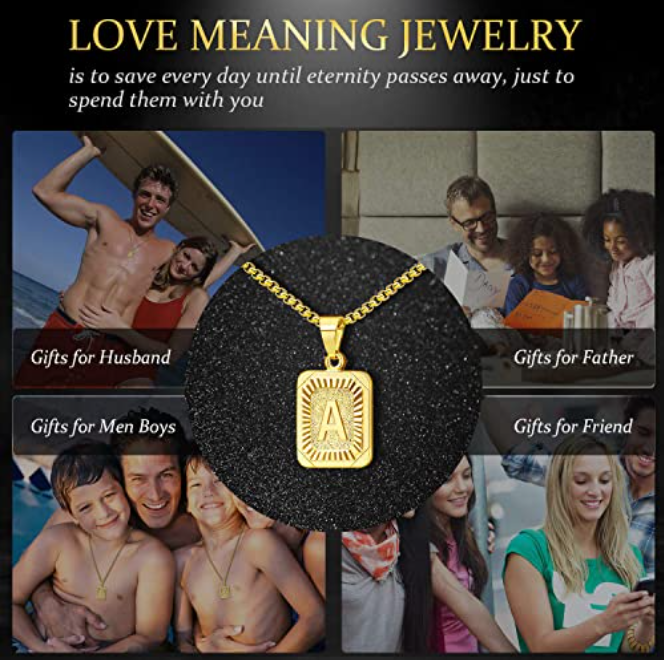 130Pcs Gold Plated Letter Necklaces