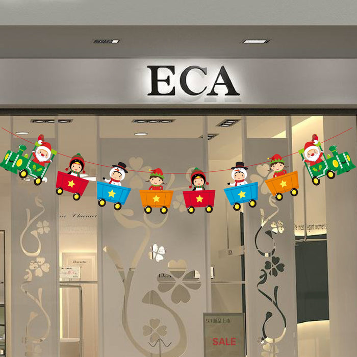 50 Sets Christmas Party Decoration Pull Flag