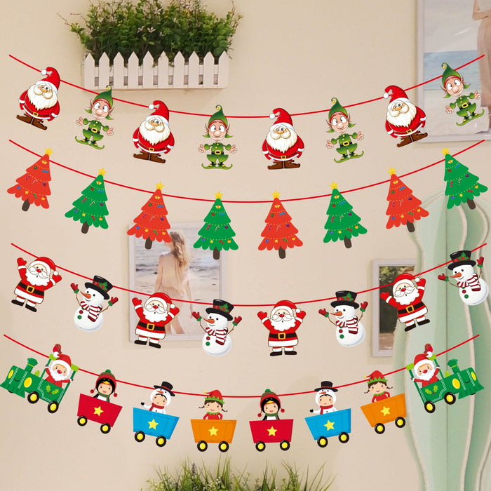 50 Sets Christmas Party Decoration Pull Flag