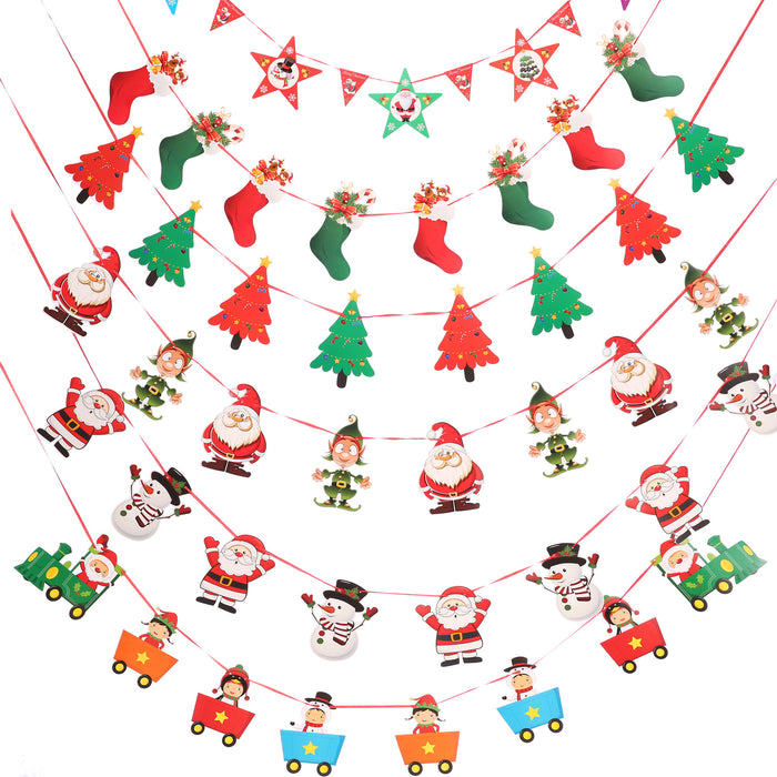50 Sets Christmas Party Decoration Pull Flag