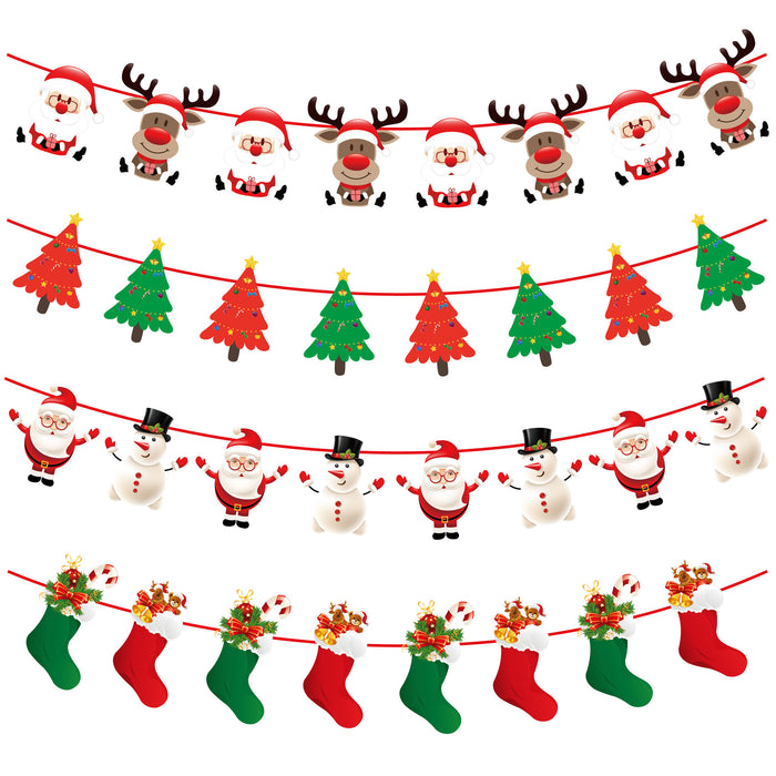 50 Sets Christmas Party Decoration Pull Flag