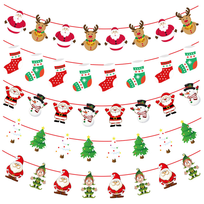 50 Sets Christmas Party Decoration Pull Flag