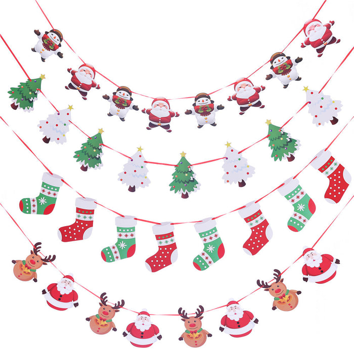 50 Sets Christmas Party Decoration Pull Flag