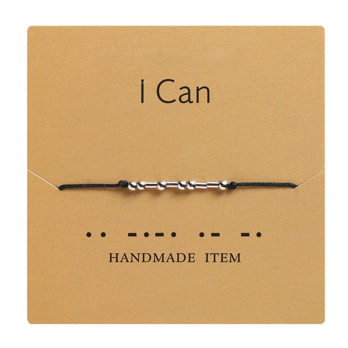 50 Pieces Handmade Adjustable Morse Code Bracelet
