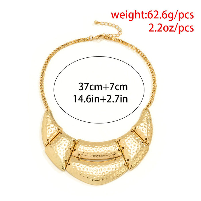 Exaggerated Irregular Geometric Splicing Ox Horn Necklace