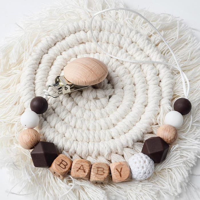 Beech Nipple Clip Handmade BABY Silicone Beads Anti-drop Chain