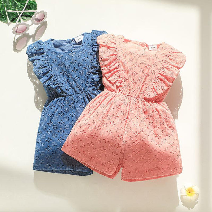 Baby Girls Summer Lace Sleeveless Jumpsuit