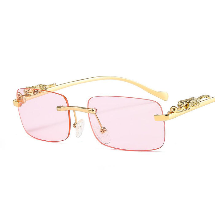 Cheetah frameless square Sunglasses