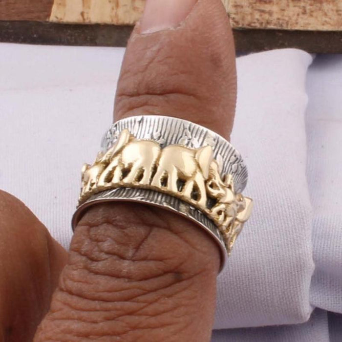 Fashoin Jewelry Gold Plated Elephant Rings