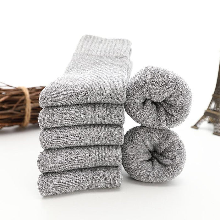 5 Pairs Thicken Wool Socks Men High Quality Towel Keep Warm Winter Socks