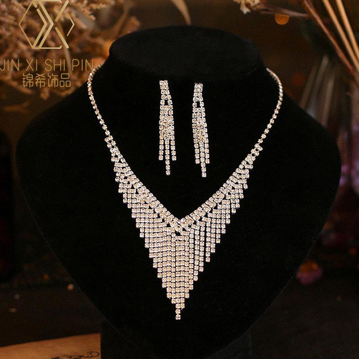 New women's Jewelry Wedding Dress Earrings Necklace Set