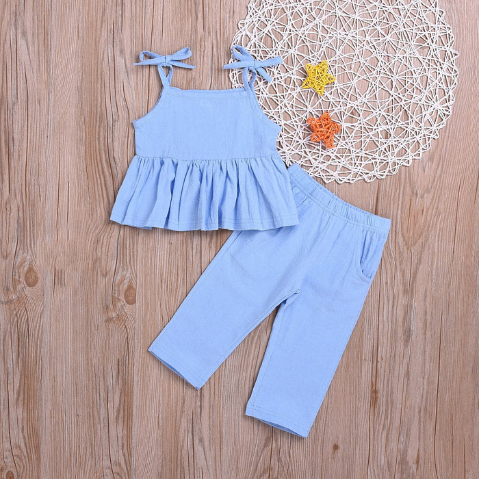 Suspender suit cool solid colour girl's clothes