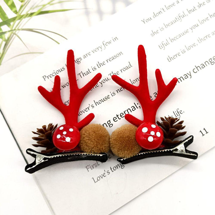 Christmas Antler Hairpin Elk Ear Bell Clip Cute Headwear