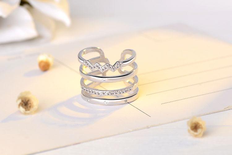 Personality Exaggerated Multi-layer Opening Tail Ring